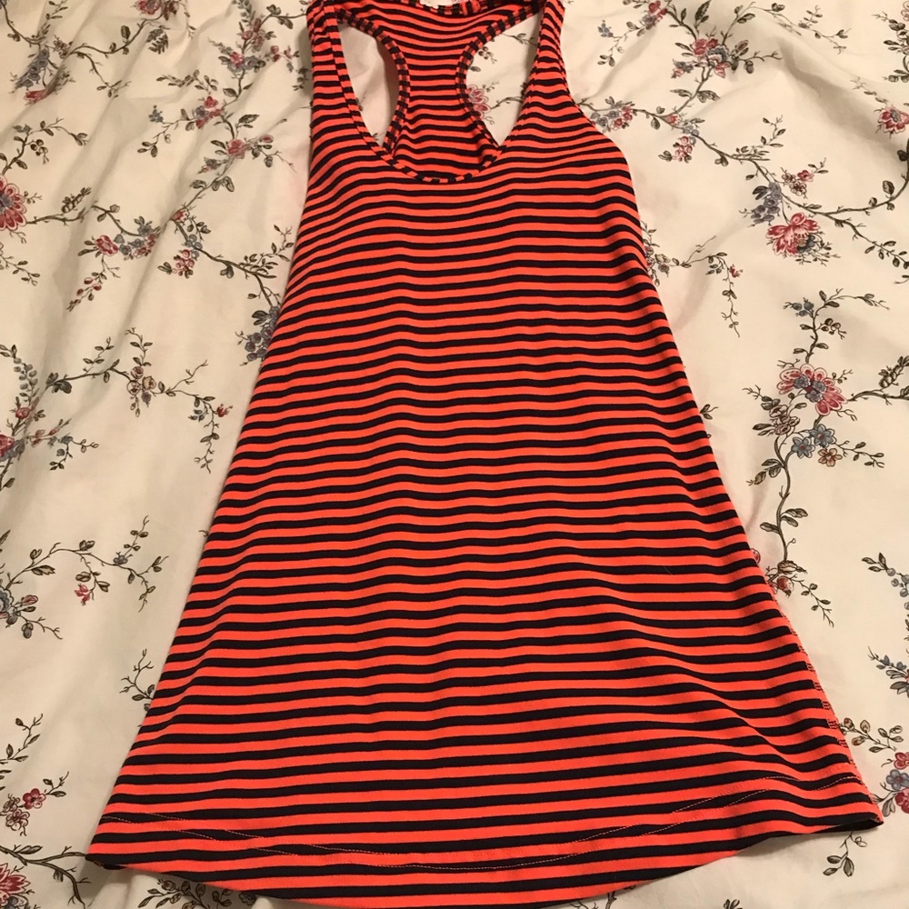 Red and blue stripe top